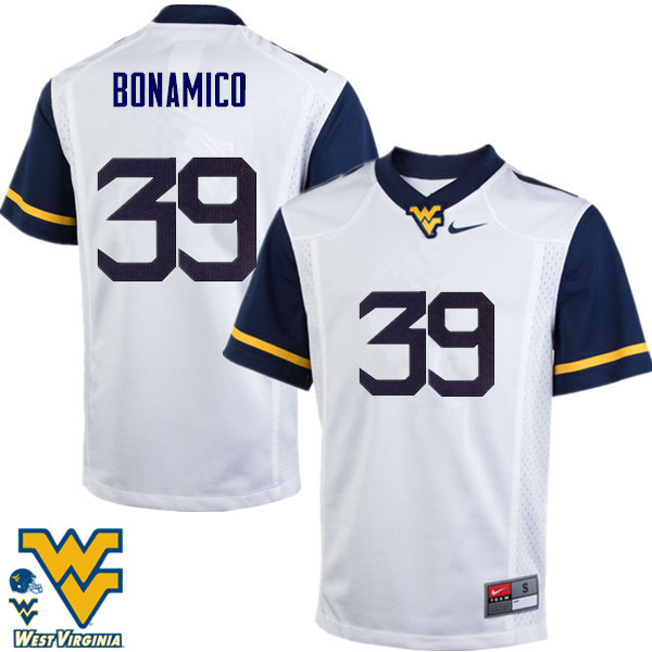NCAA Men's Dante Bonamico West Virginia Mountaineers White #39 Nike Stitched Football College Authentic Jersey ZP23Y25DQ